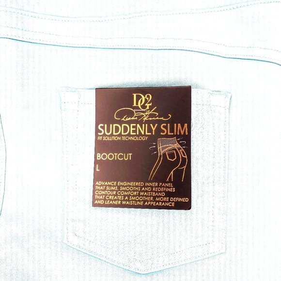 Diane Gilman DG2 suddenly slim jeans. Aqua blue, bootcut, Size Large. - Picture 3 of 13